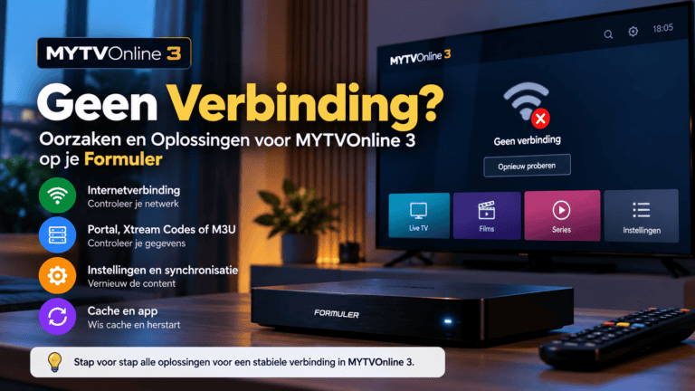 MYTVOnline 3 geen verbinding op Formuler met netwerk- en portalcontrole